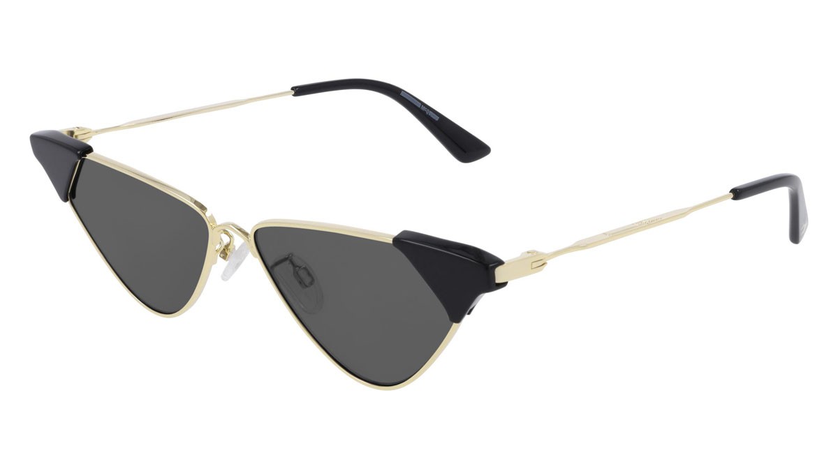 Sunglasses McQ Iconic MQ0266S-001 color gold shape rectangle lenses smoke
