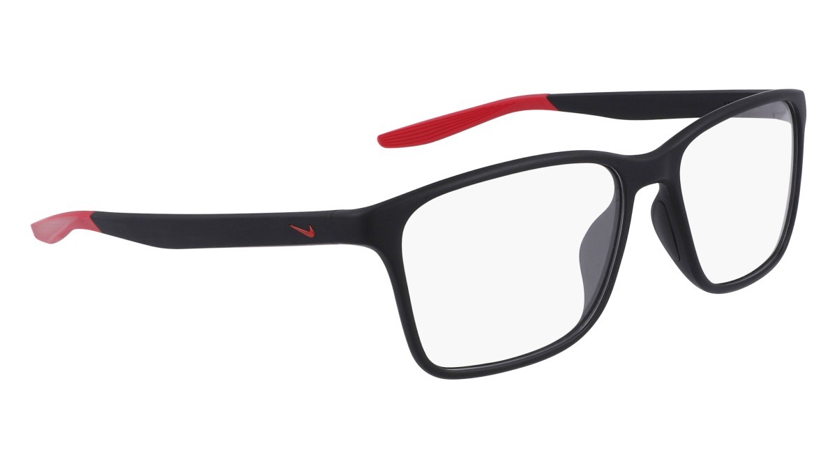 Brillen Nike NIKE 7117 N (006) farbe matte black/gym red form quadratisch 