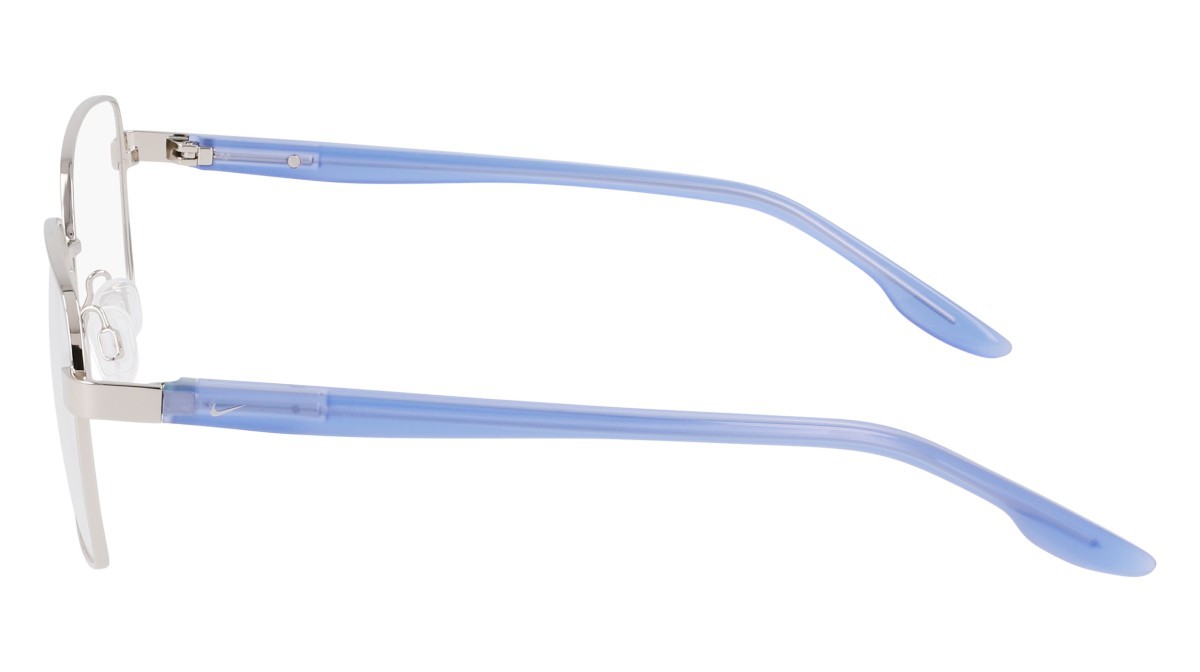 Brillen Nike NIKE 8401 (045) farbe shiny silver/blue form quadratisch gläser shiny silver/blue