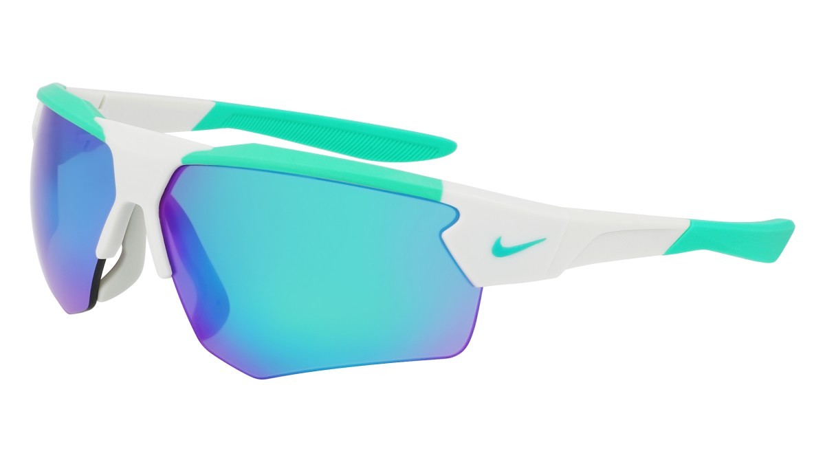 Sonnenbrillen Nike NIKE CLOAK DUO EV24036 (907) farbe matte light silver / green mir form rechteckig gläser grey w/ green mirror (max+)