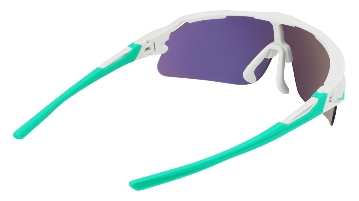Sonnenbrillen Nike NIKE FLYFREE SHIELD EV24033 (907) farbe mat lt silver / gren mir/ volt form maske gläser grey w/ green mirror (max pro)