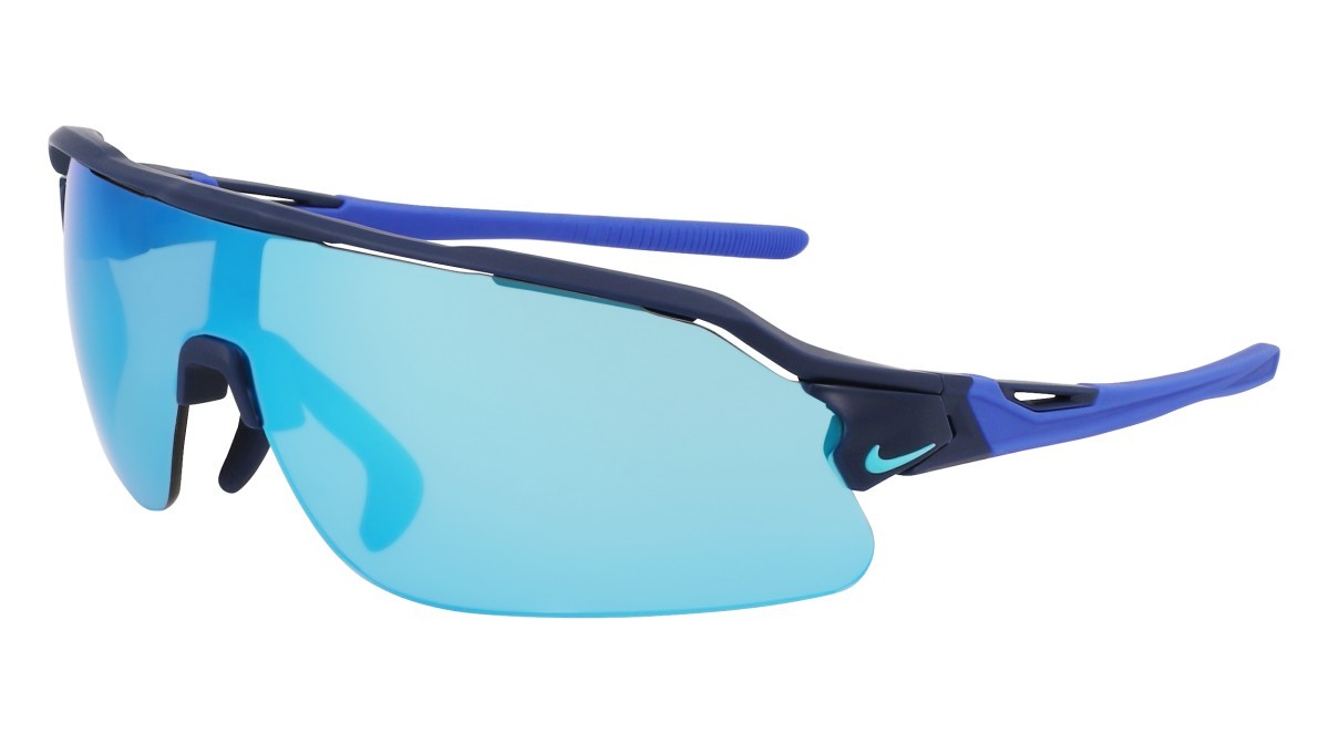Sonnenbrillen Nike NIKE FLYFREE SHIELD P N IU8034X (410) farbe mat obsdian/polar blu mir/road form maske gläser polar grey w/ blue mirror (max pro)