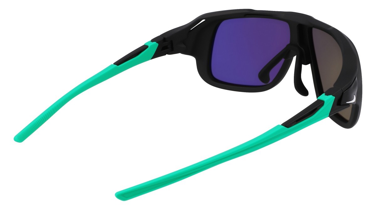 Sonnenbrillen Nike NIKE FLYFREE SOAR EV24001 (011) farbe mate black / gren mir/low lite form maske gläser grey w/ green mirror (max pro)