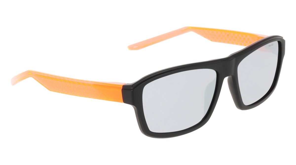 Sunglasses Nike NIKE LIVEFREE TEMPO N IU8040X (011) color matte black / chrome mirror shape rectangular lenses grey with silver flash