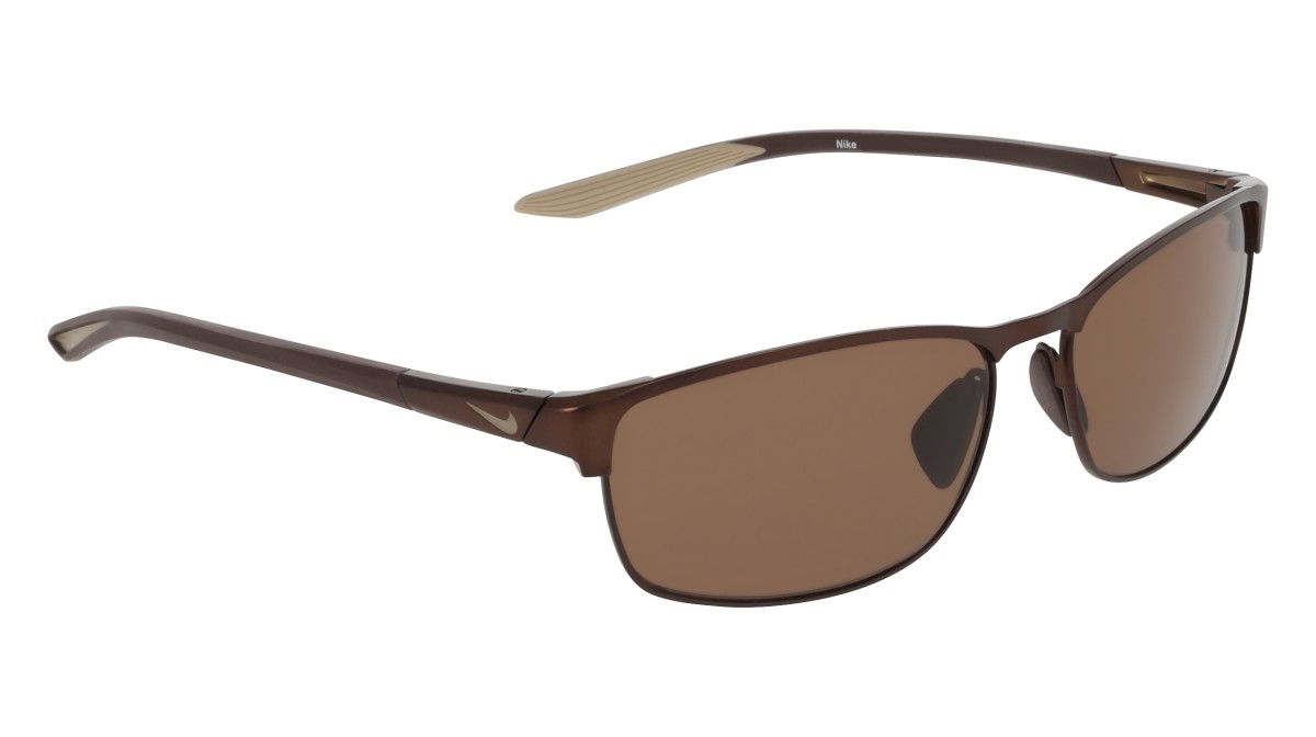 Sonnenbrillen Nike NIKE MODERN METAL DZ7364 (200) farbe satin walnut / brown form rechteckig gläser brown