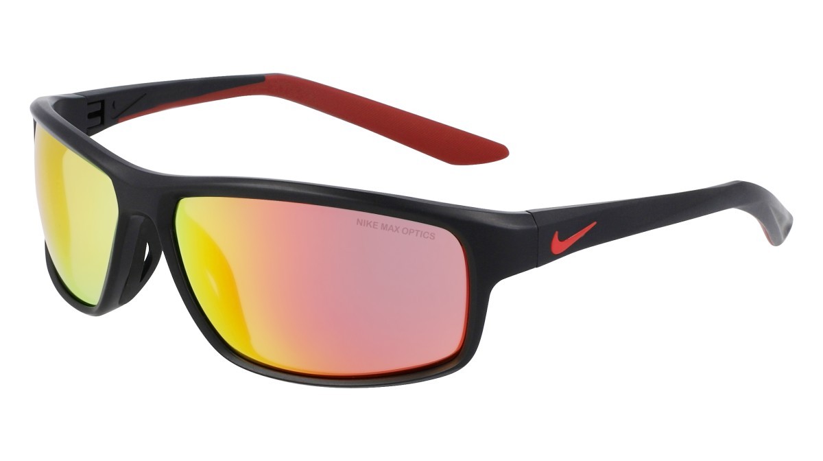 Sonnenbrillen Nike NIKE RABID 22 M N IU8094X (010) farbe matte black/red mirror form rechteckig gläser grey w/ red mirror