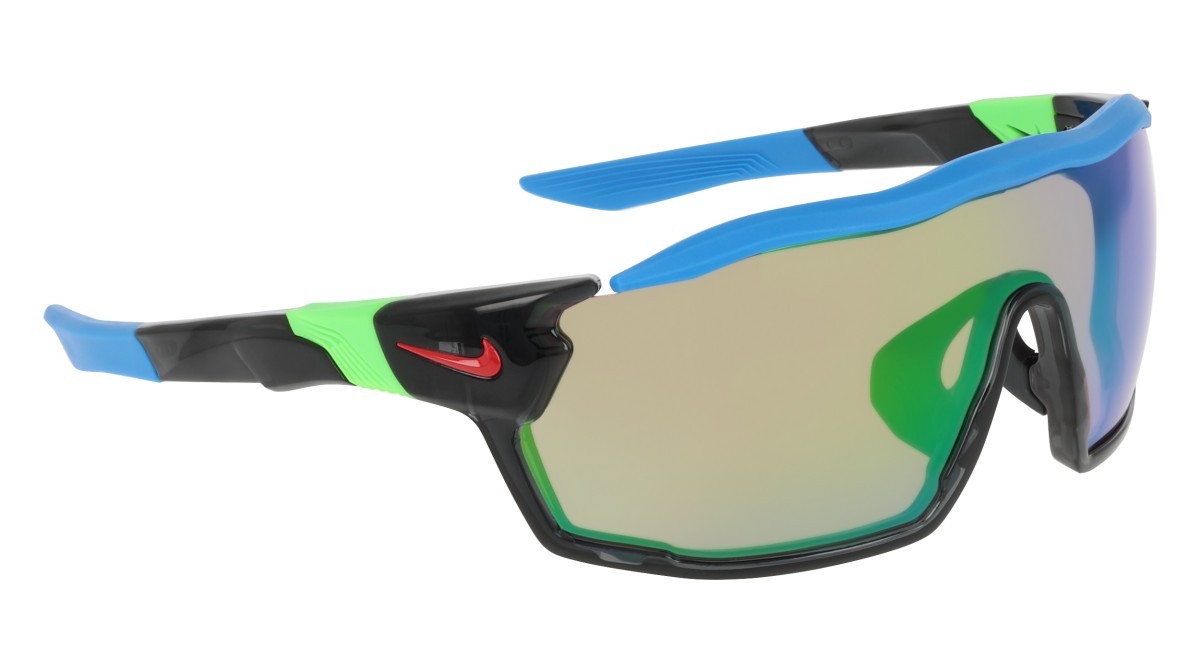 Sunglasses Nike NIKE SHOW X RUSH E DZ7369 (060) color anthracite / road green mirror shape mask lenses road tint w/ green mirror