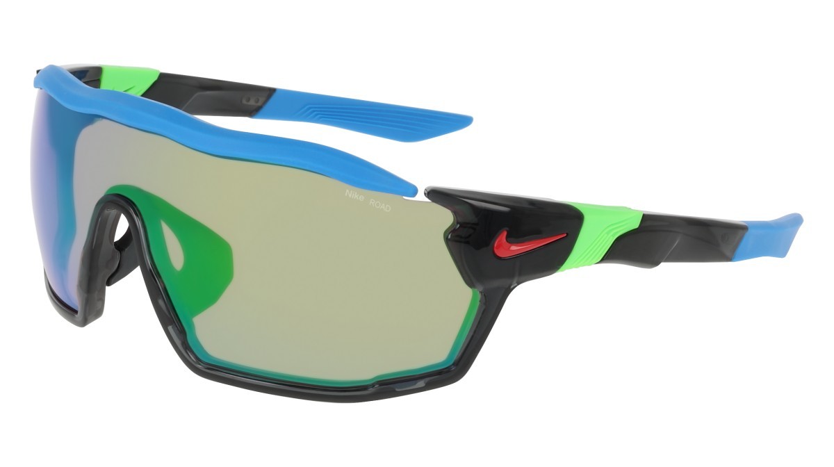 Sunglasses Nike NIKE SHOW X RUSH E DZ7369 (060) color anthracite / road green mirror shape mask lenses road tint w/ green mirror