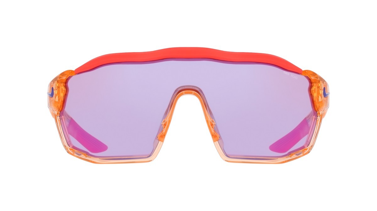 Sunglasses Nike NIKE SHOW X RUSH E DZ7369 (814) color crimson tint / road blue mir shape mask lenses road tint w/ blue mirror