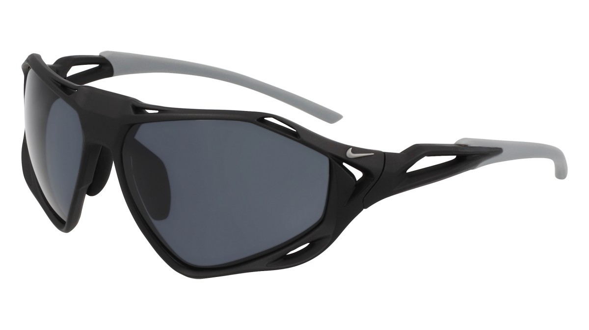 Sunglasses Nike NIKE ZEUS RISE N IU4708X (010) color matte black / grey shape rectangular lenses dark grey (max+)