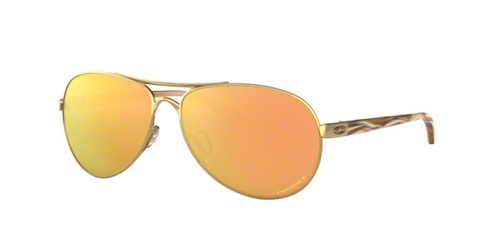 Sonnenbrillen Oakley Feedback OO 4079 (407937) farbe polished gold form aviator gläser prizm rose gold polarized