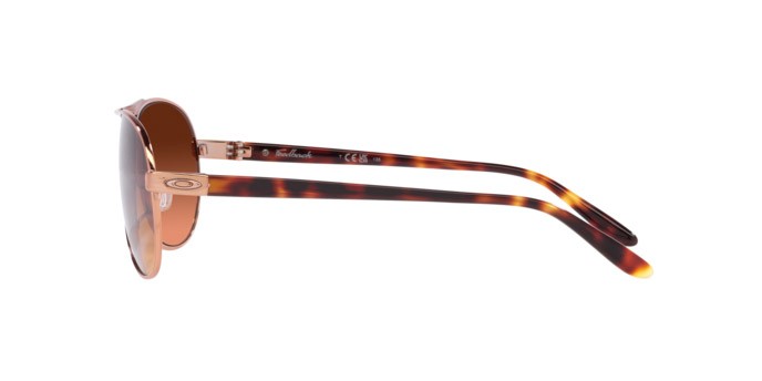 Occhiali da sole Oakley Feedback OO 4079 (407946) colore oro rosa forma ovale lenti prizm marrone sfumato
