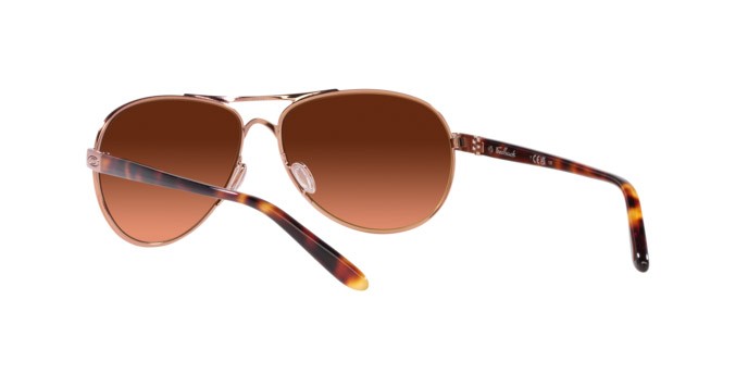 Occhiali da sole Oakley Feedback OO 4079 (407946) colore oro rosa forma ovale lenti prizm marrone sfumato