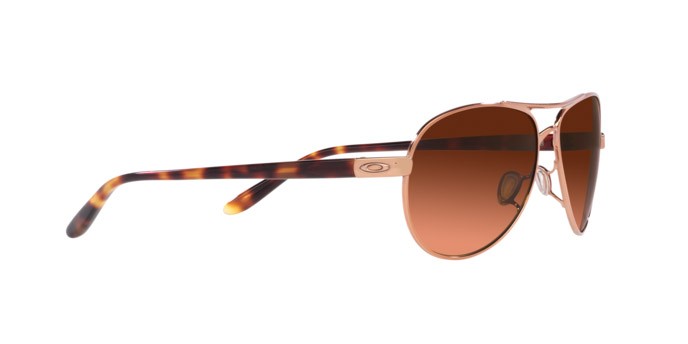 Occhiali da sole Oakley Feedback OO 4079 (407946) colore oro rosa forma ovale lenti prizm marrone sfumato