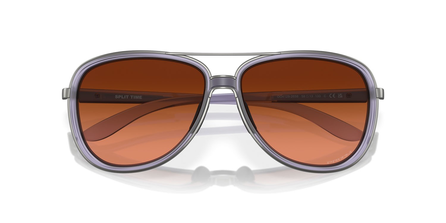 Sonnenbrillen Oakley Split Time OO 4129 (412926) farbe matte trans lilac form rund gläser prizm marrone sfumato
