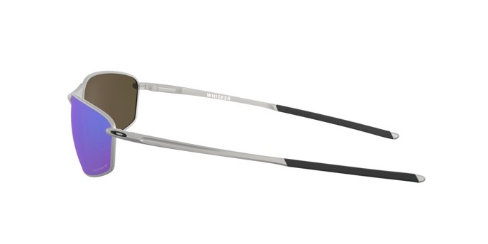 Sonnenbrillen Oakley Whisker OO 4141 (414104) farbe satin chrome form oval gläser prizm sapphr iridium polarized