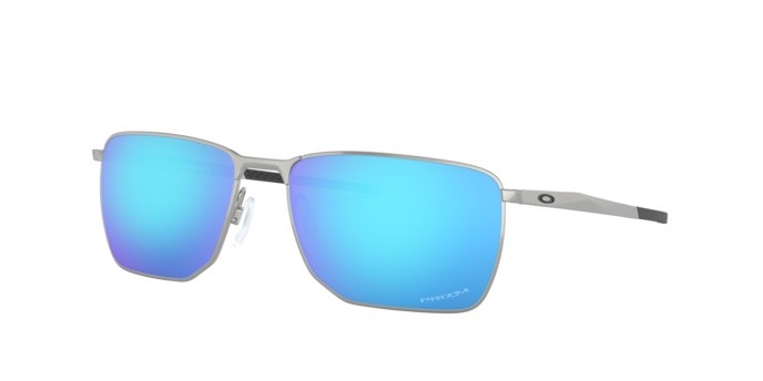 Sonnenbrillen Oakley Ejector OO 4142 (414204) farbe satin chrome form rechteckig gläser prizm sapphire