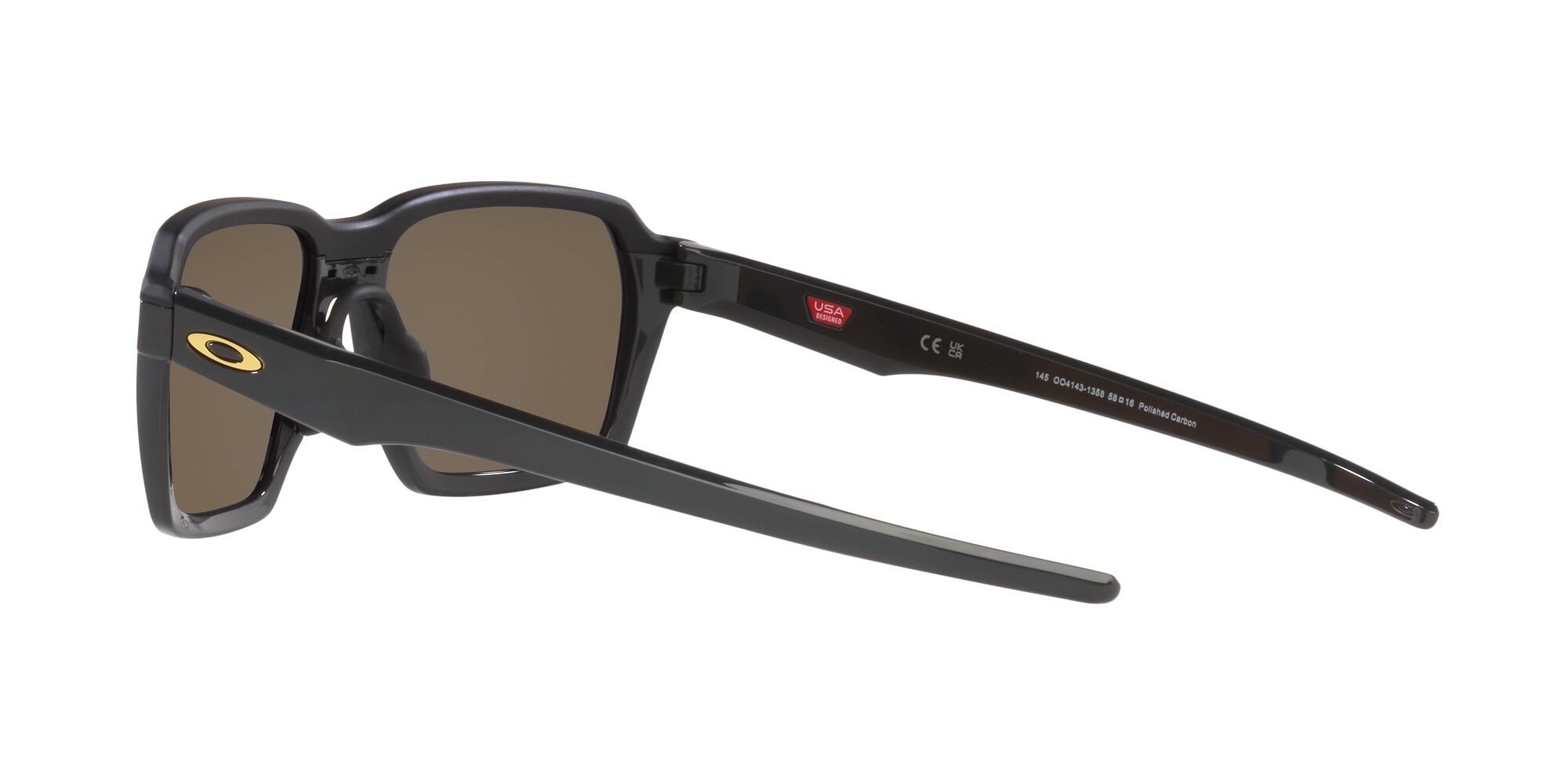 Sonnenbrillen Oakley Parlay OO 4143 (414313) farbe carbonio form rechteckig gläser prizm 24k polarized