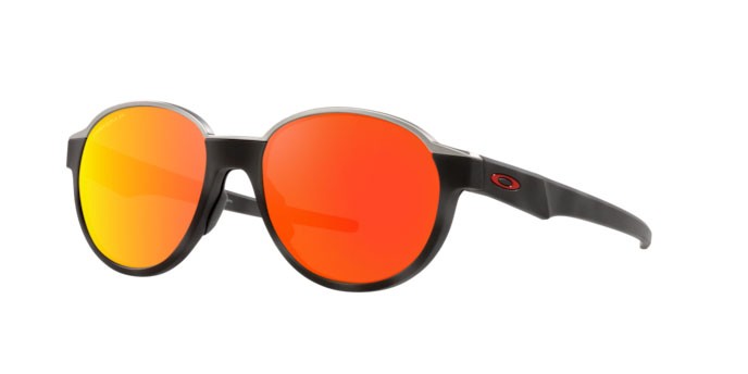 Sunglasses Oakley Coinflip OO 4144 (414404) color matte black camo shape round lenses prizm ruby polarized