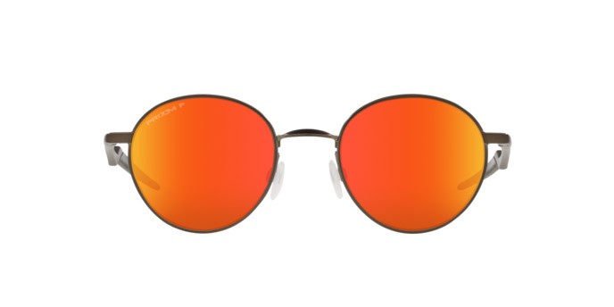 Sonnenbrillen Oakley Terrigal OO 4146 (414603) farbe satin pewter form rund gläser prizm ruby polarized