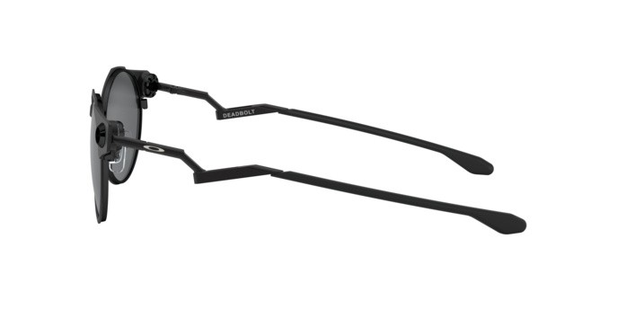 Occhiali da sole Oakley Deadbolt OO 6046 (604603) colore satin black forma rotondo lenti prizm black polarized