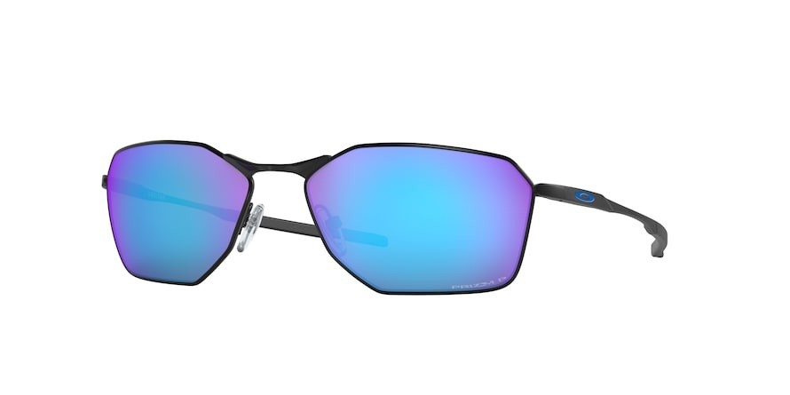 Sonnenbrillen Oakley Savitar OO 6047 (604705) farbe satin black form rechteckig gläser prizm sapphire polarized