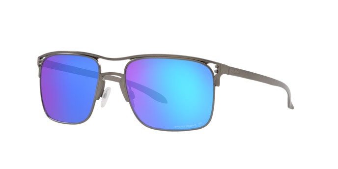 Sunglasses Oakley Holbrook TI OO 6048 (604804) color matte gunmetal shape square lenses prizm sapphire polar