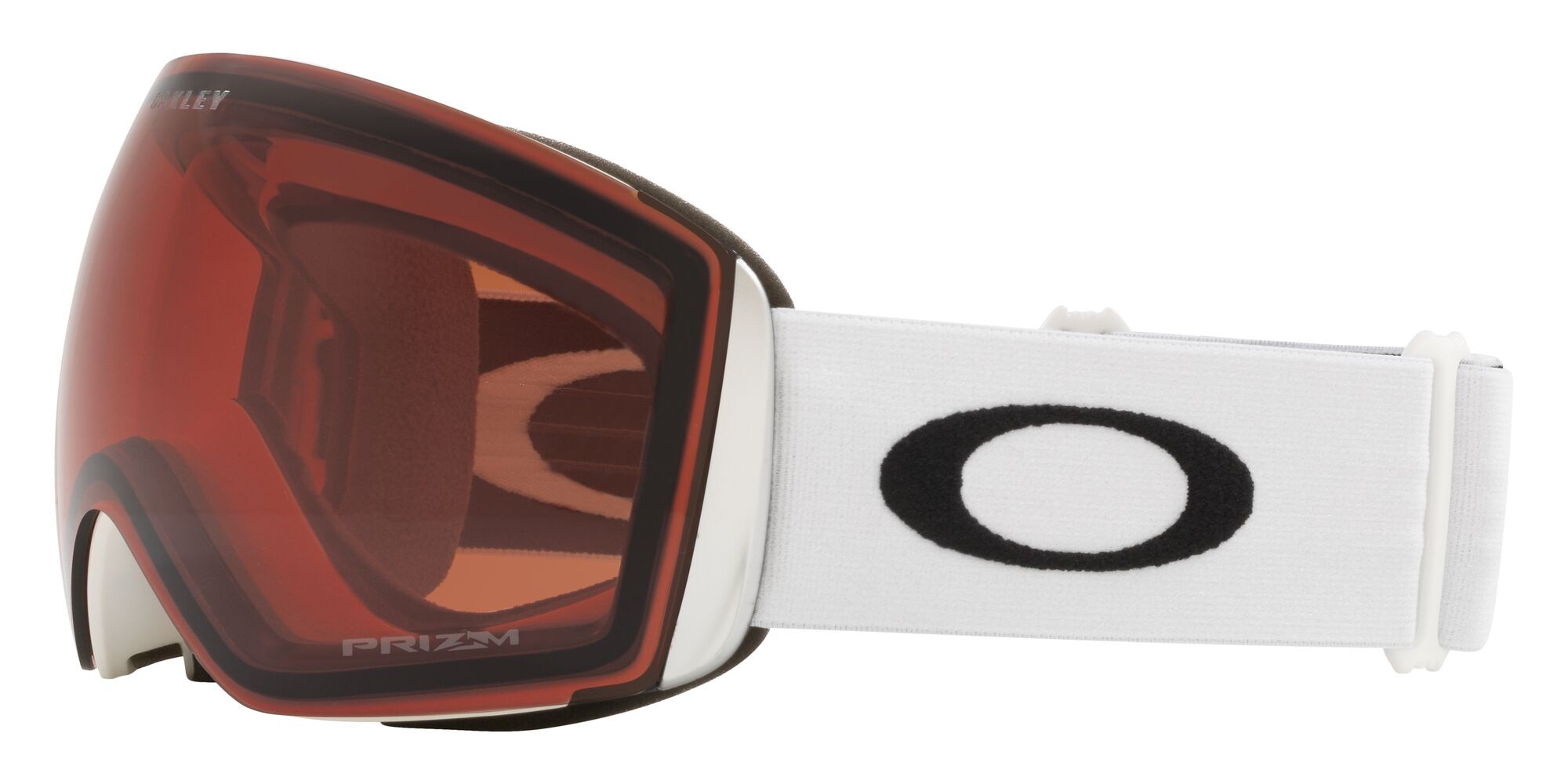 Skibrillen und Snowboard masken Oakley Flight Deck L OO 7050 (7050B9) farbe bianco opaco form maske gläser prizm snow garnet