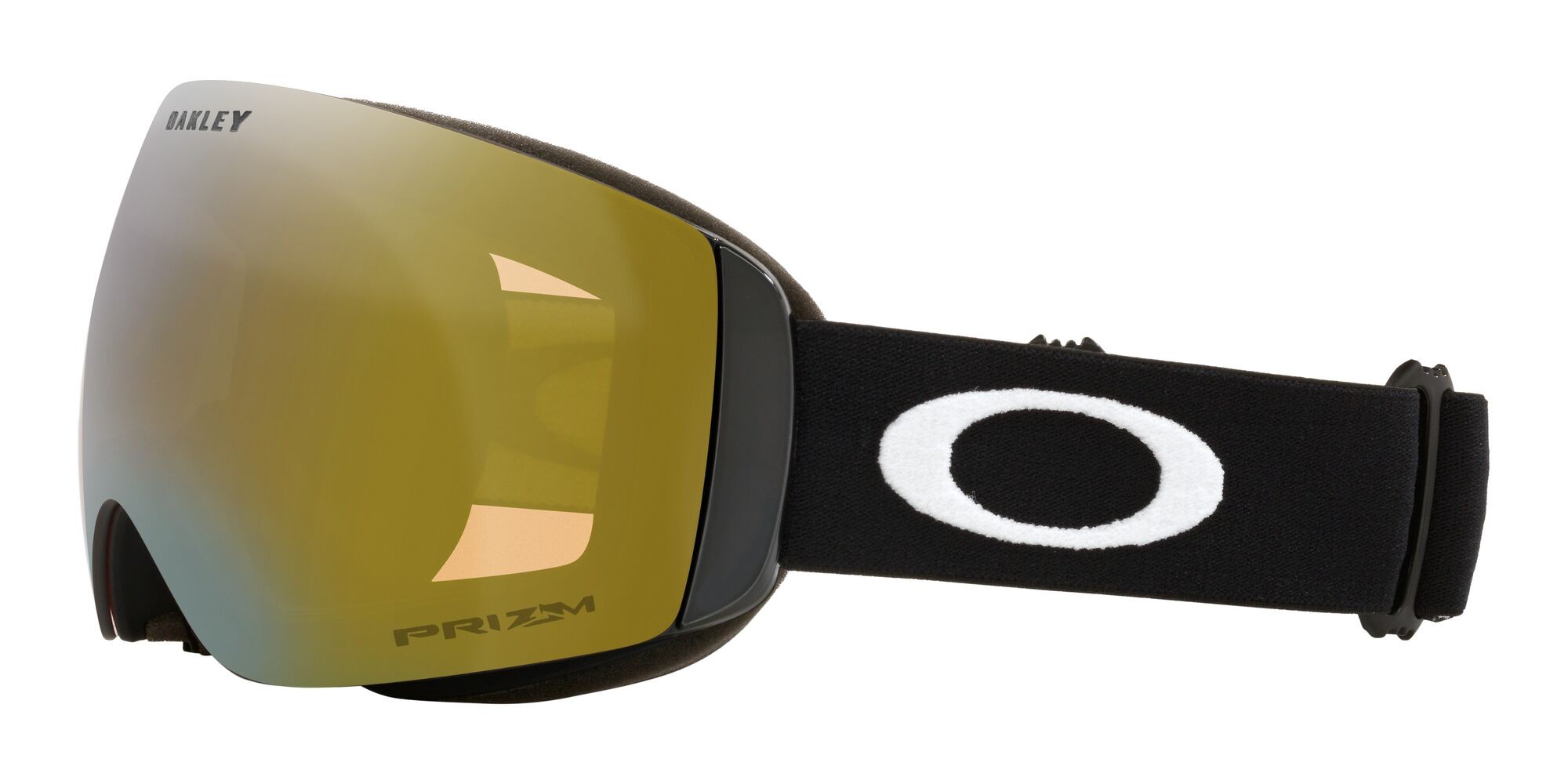 Maschere da Sci e Snowboard Oakley Flight Deck M OO 7064 (7064C7) colore nero opaco forma mask lenti prizm sage gold iridium