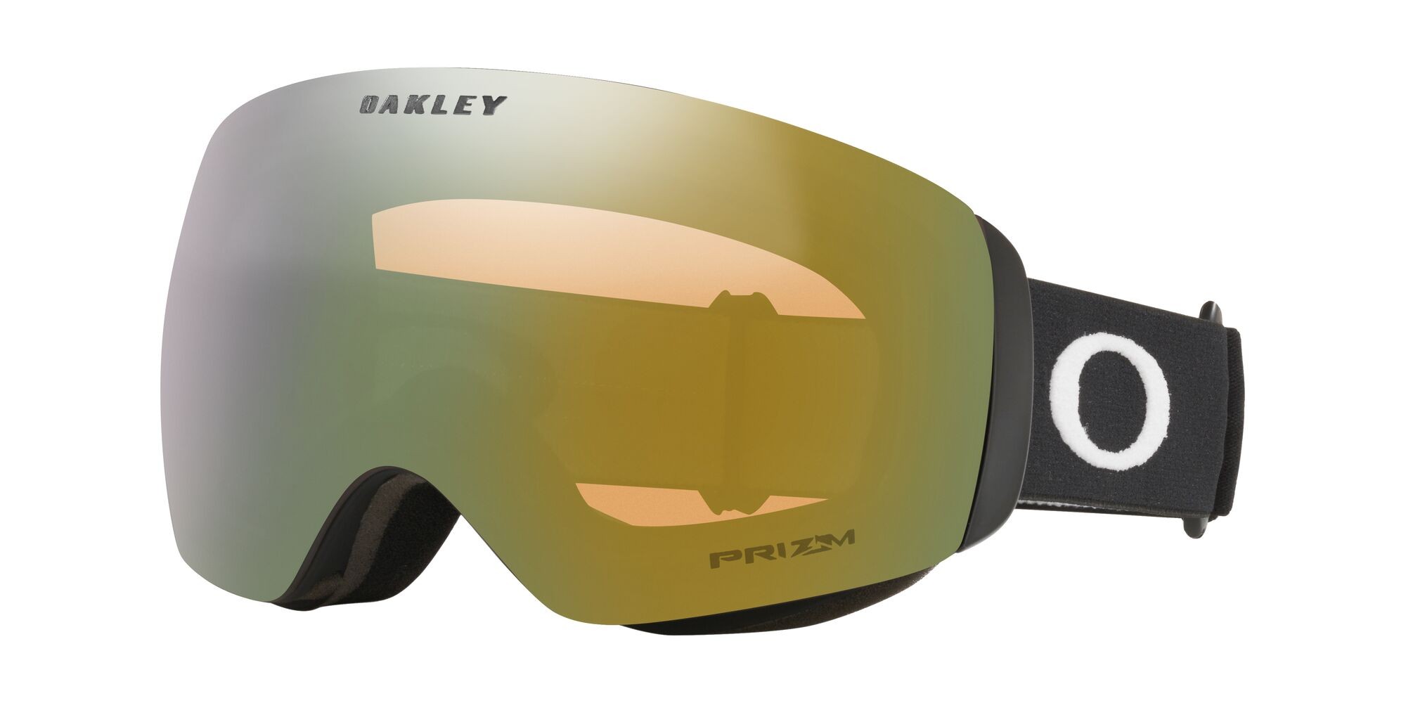 Maschere da Sci e Snowboard Oakley Flight Deck M OO 7064 (7064C7) colore nero opaco forma mask lenti prizm sage gold iridium