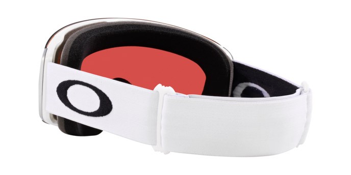 Maschere da Sci e Snowboard Oakley Flight Deck M OO 7064 (7064D9) colore bianco opaco forma mask lenti prizm snow argon iridium