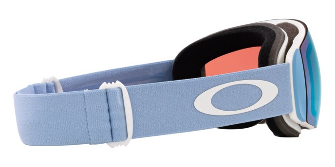 Ski and snowboard goggles Oakley Flight Deck M OO 7064 (7064E1) color blu navy opaco shape mask lenses prizm snow sapphire iridium