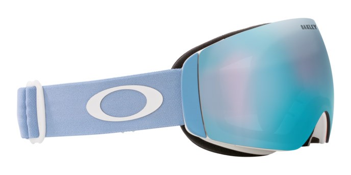 Ski and snowboard goggles Oakley Flight Deck M OO 7064 (7064E1) color blu navy opaco shape mask lenses prizm snow sapphire iridium