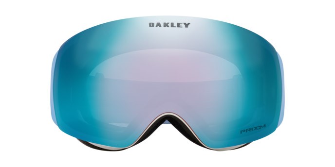 Ski and snowboard goggles Oakley Flight Deck M OO 7064 (7064E1) color blu navy opaco shape mask lenses prizm snow sapphire iridium