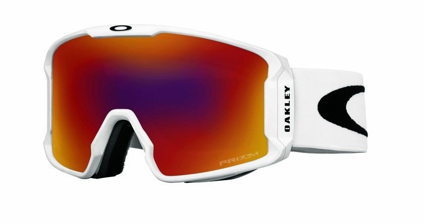 Maschere da Sci e Snowboard Oakley Line Miner L OO 7070 (707013) colore matte white forma irregolare lenti prizm torch