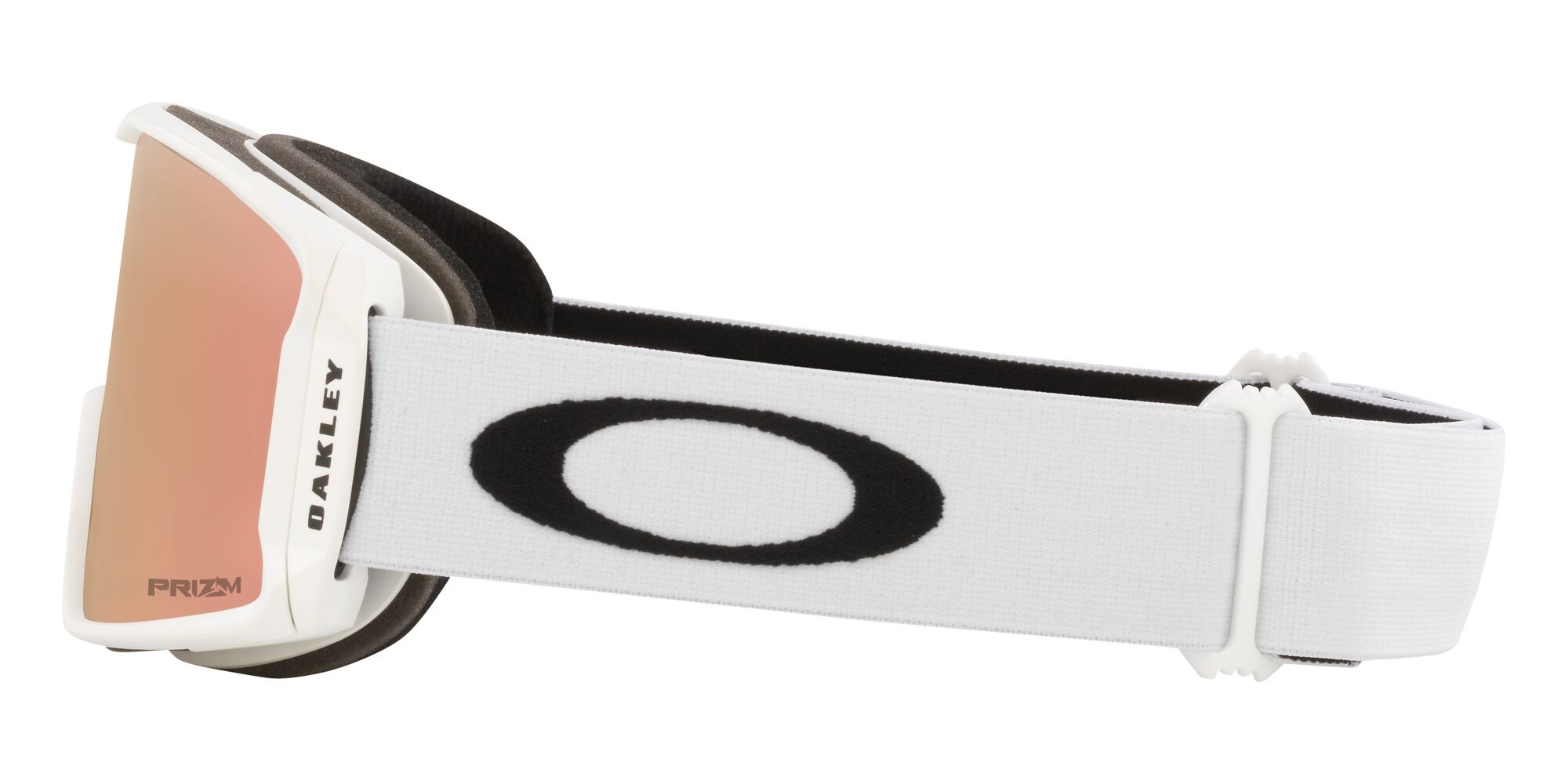 Skibrillen und Snowboard masken Oakley Line Miner M OO 7093 (709370) farbe bianco opaco form maske gläser prizm rose gold iridium
