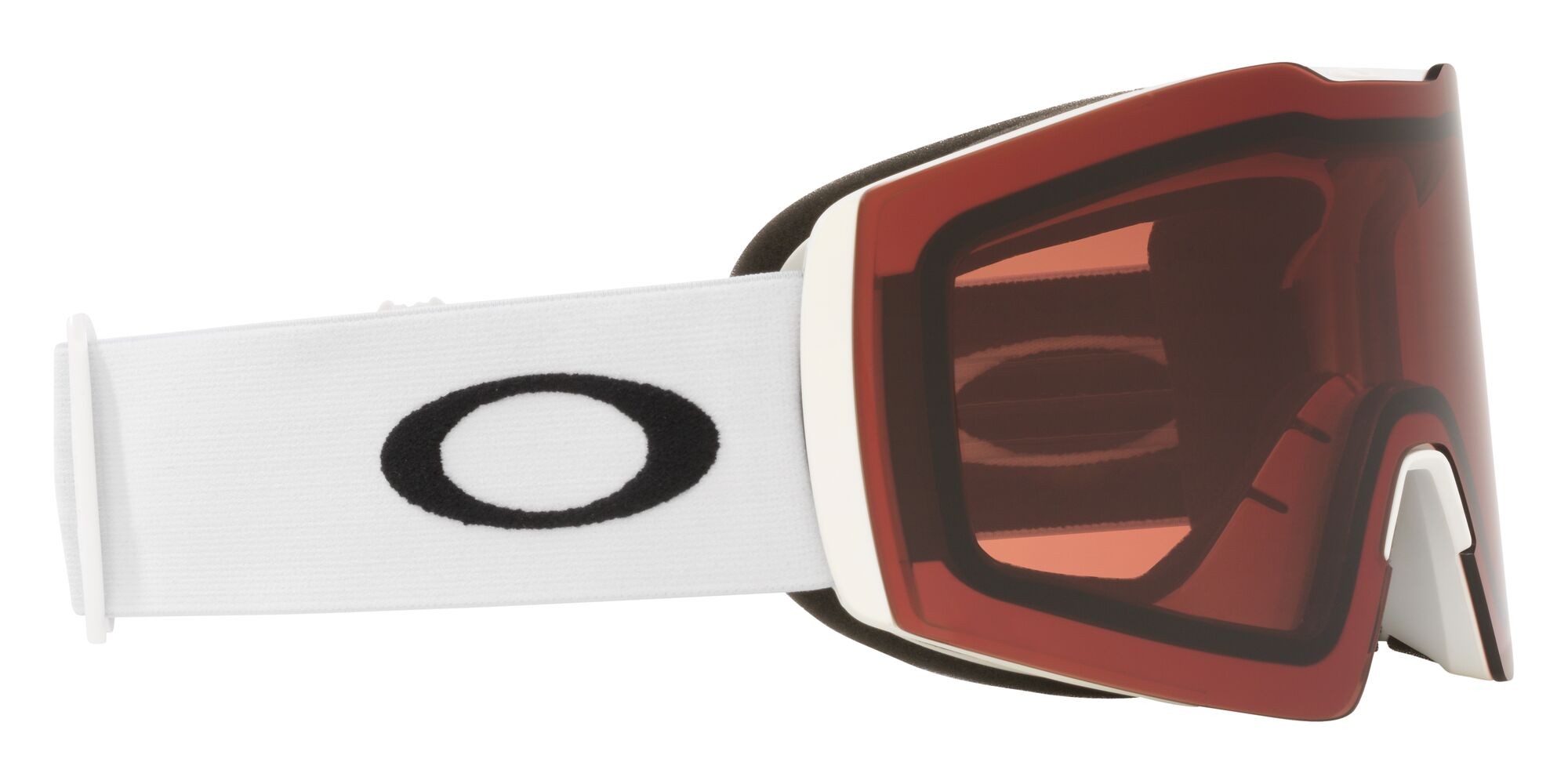 Skibrillen und Snowboard masken Oakley Fall Line L OO 7099 (709955) farbe bianco opaco form maske gläser prizm snow garnet