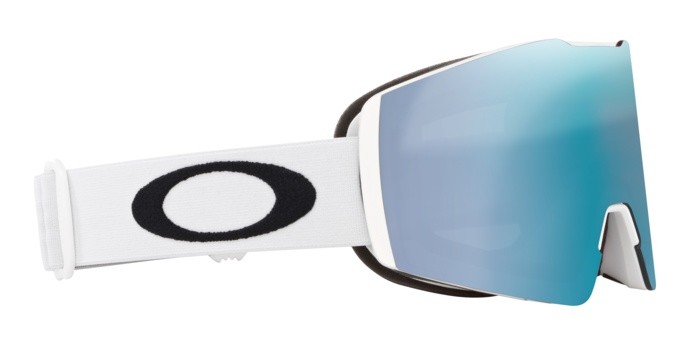 Skibrillen und Snowboard masken Oakley Fall Line M OO 7103 (710333) farbe matte white form unregelmäßig gläser prizm snow sapphire