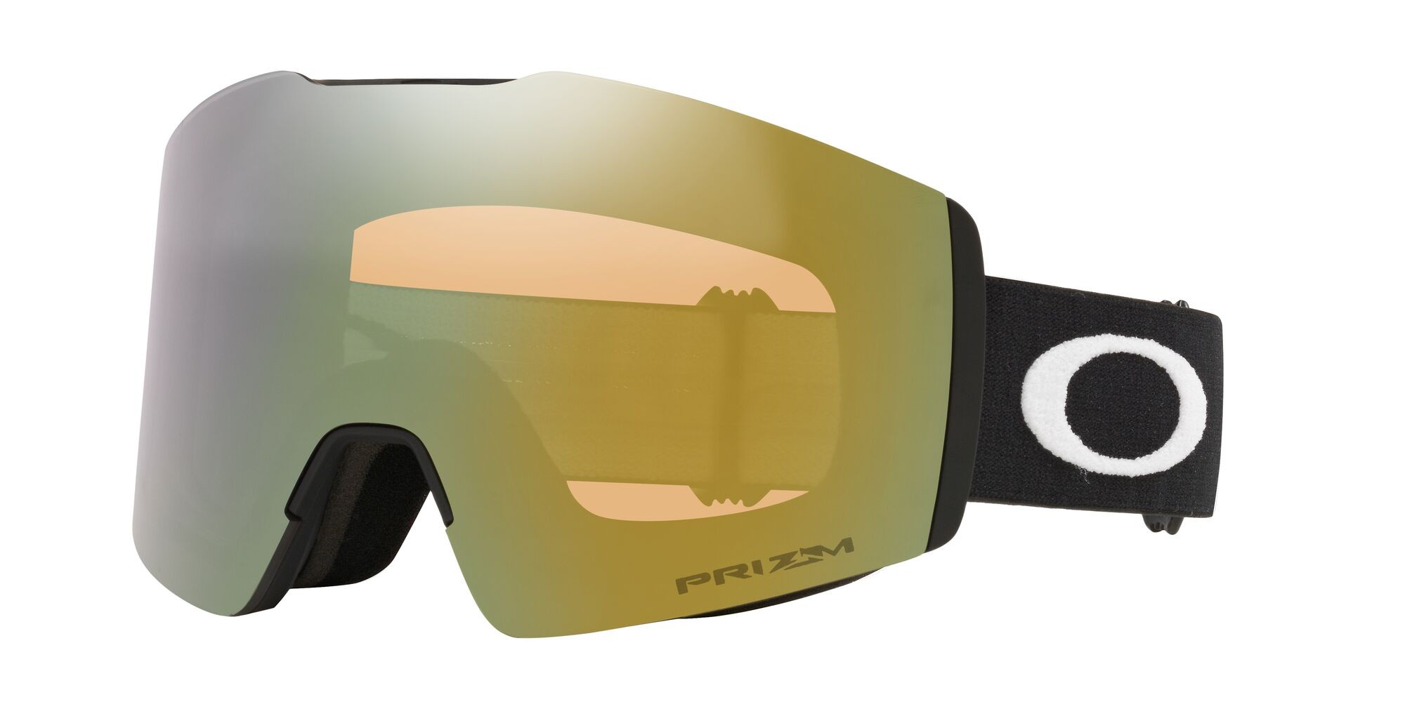 Maschere da Sci e Snowboard Oakley Fall Line M OO 7103 (710353) colore nero opaco forma mask lenti prizm sage gold iridium