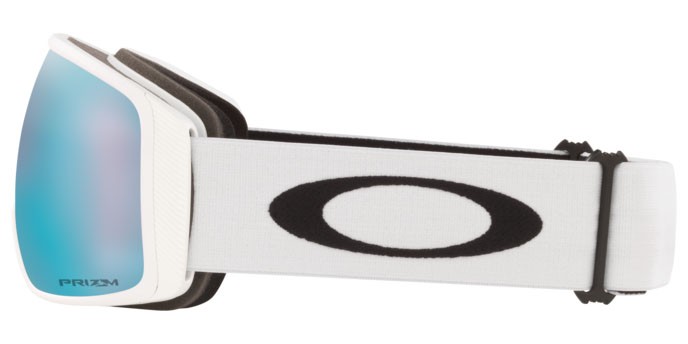 Maschere da Sci e Snowboard Oakley Flight Tracker L OO 7104 (710426) colore matte white forma irregolare lenti prizm snow sapphire