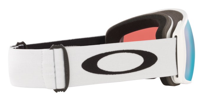 Maschere da Sci e Snowboard Oakley Flight Tracker L OO 7104 (710426) colore matte white forma irregolare lenti prizm snow sapphire