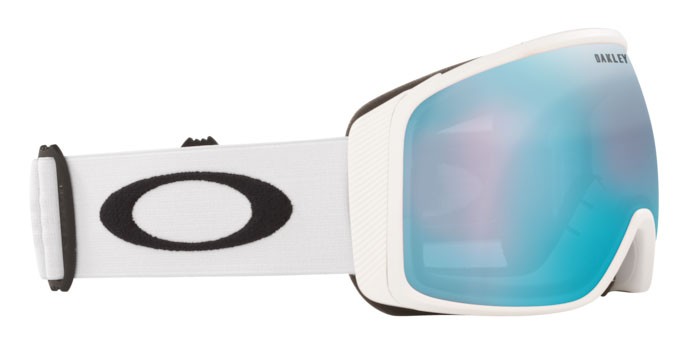 Maschere da Sci e Snowboard Oakley Flight Tracker L OO 7104 (710426) colore matte white forma irregolare lenti prizm snow sapphire