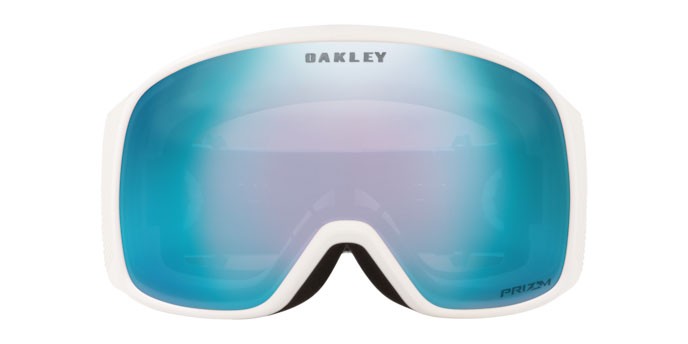 Maschere da Sci e Snowboard Oakley Flight Tracker L OO 7104 (710426) colore matte white forma irregolare lenti prizm snow sapphire