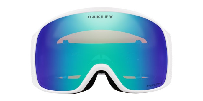 Maschere da Sci e Snowboard Oakley Flight Tracker L OO 7104 (710468) colore bianco opaco forma mask lenti prizm snow argon iridium