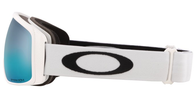 Maschere da Sci e Snowboard Oakley Flight Tracker M OO 7105 (710527) colore matte white forma irregolare lenti prizm snow sapphire
