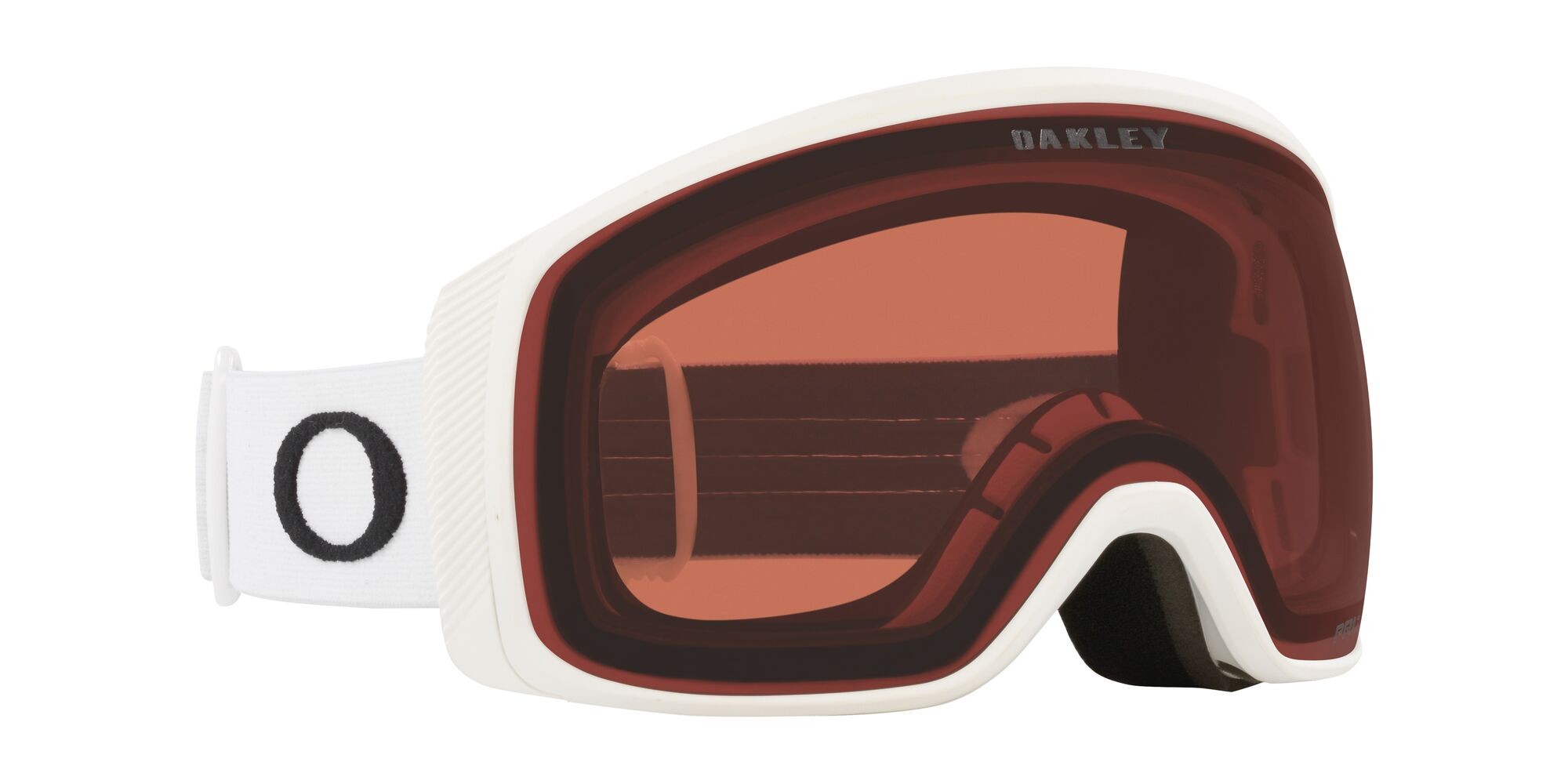 Skibrillen und Snowboard masken Oakley Flight Tracker M OO 7105 (710555) farbe bianco opaco form maske gläser prizm snow garnet