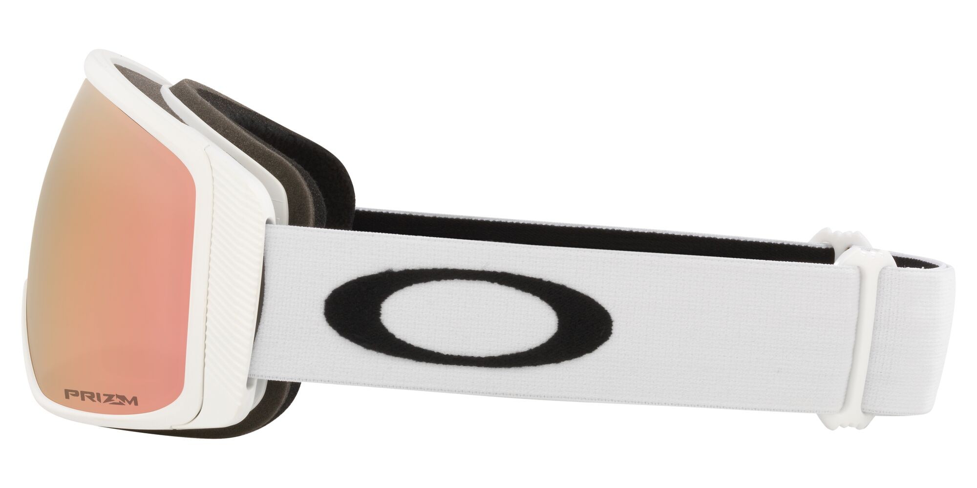 Maschere da Sci e Snowboard Oakley Flight Tracker M OO 7105 (710560) colore bianco opaco forma mask lenti prizm rose gold iridium