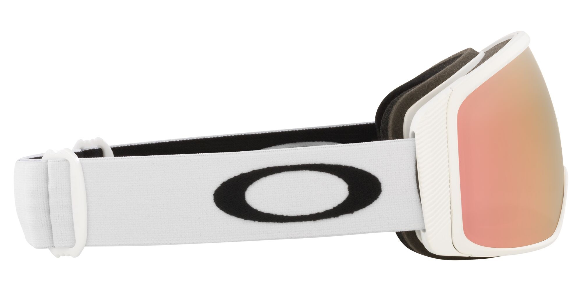 Maschere da Sci e Snowboard Oakley Flight Tracker M OO 7105 (710560) colore bianco opaco forma mask lenti prizm rose gold iridium