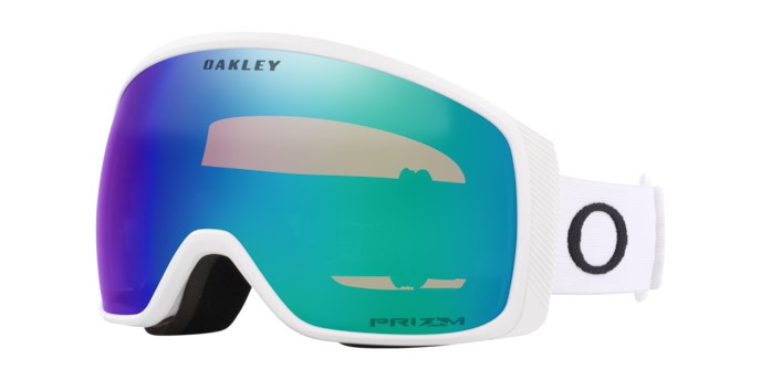 Maschere da Sci e Snowboard Oakley Flight Tracker M OO 7105 (710564) colore bianco opaco forma mask lenti prizm snow argon iridium