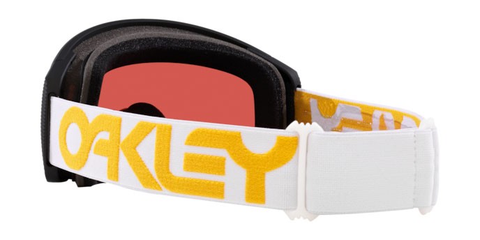 Skibrillen und Snowboard masken Oakley Flight Tracker M OO 7105 (710571) farbe b1b white gold form maske gläser prizm snow argon iridium